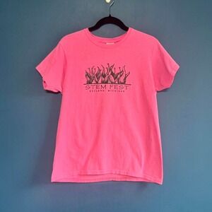 Holland Tulip Festival T Shirt Women's Size Medium Pink Stem Fest Michigan